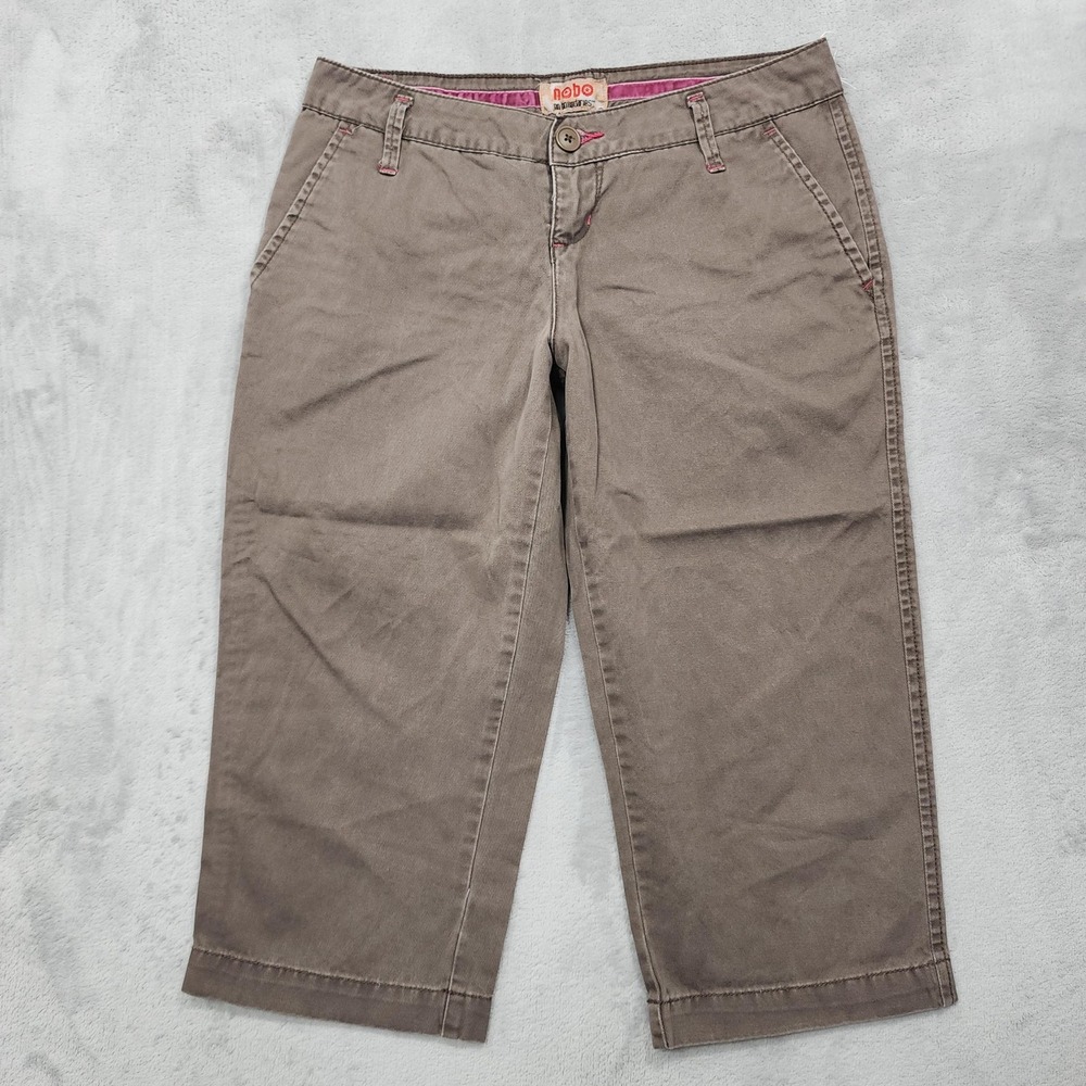 Vintage No Boundaries Pants Womens 5 Juniors Brown Capri Crop Straight Chino